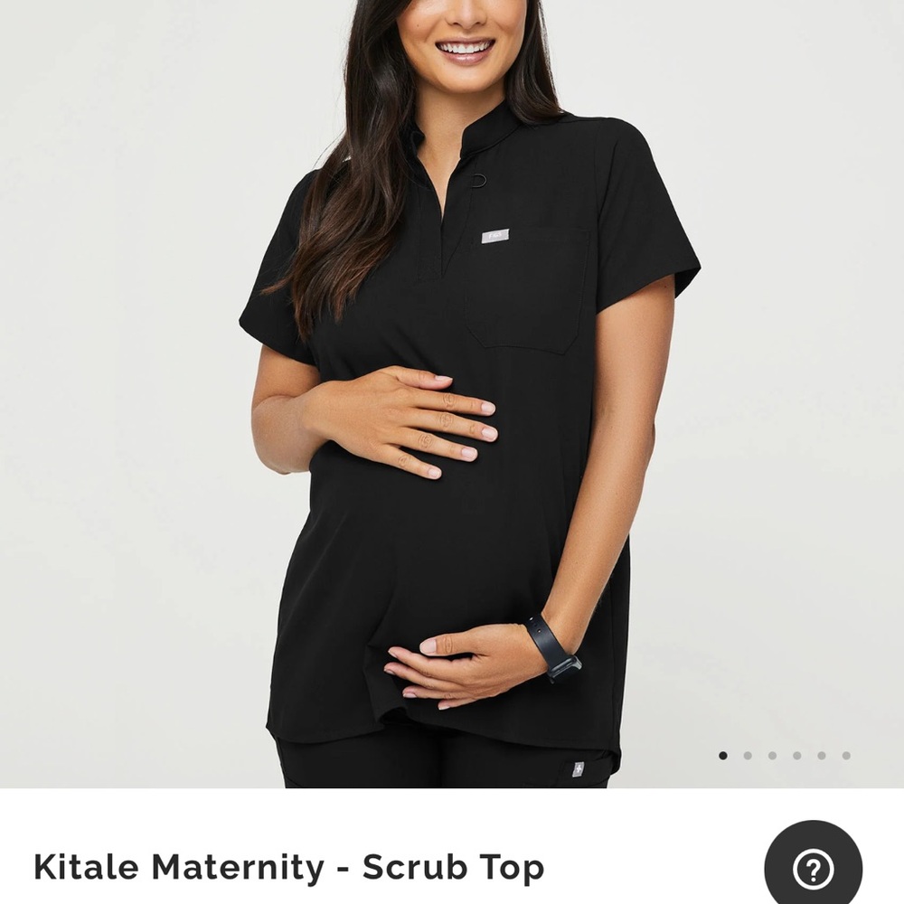 Figs Black Short Sleeve maternity top